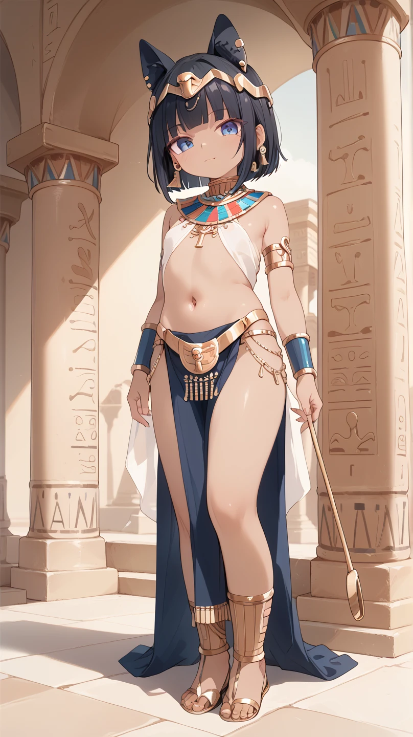 (masterpiece:1.2), (highest quality:1.2),1 piece of gold Egyptian boots,brown skin, big breasts,egyptian princess,10 years old, bright skin, big breasts,young,cocked ass,egyptian Clothes装,have bangs, Egyptian style,Glamorous background,ancient Egyptian,girl,short hair with bangs,Sexy Wearing, egyptian Clothes装,Glamorous background, The whole body from toes to head,brown skinのyoungのgirl, egyptian Clothes, barefoot,Cute gradation with round red eyes, young, Photograph the whole body from the toes to the head,stand up straight, Gorgeous Clothes, Capture all your subjects without interruption,Her body, Clothes, See all accessories.,Uninterrupted, Full body shot in studio, Full body cutouts, Everything is visible, visible even from a great distance