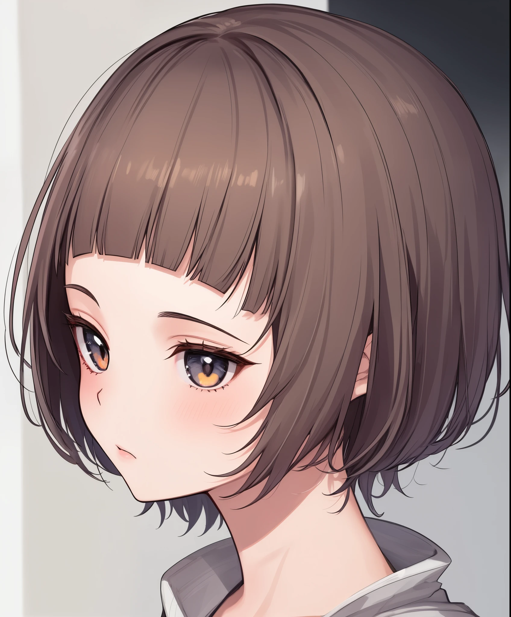 1girl, portrait, concave bangs, short hair, best quality