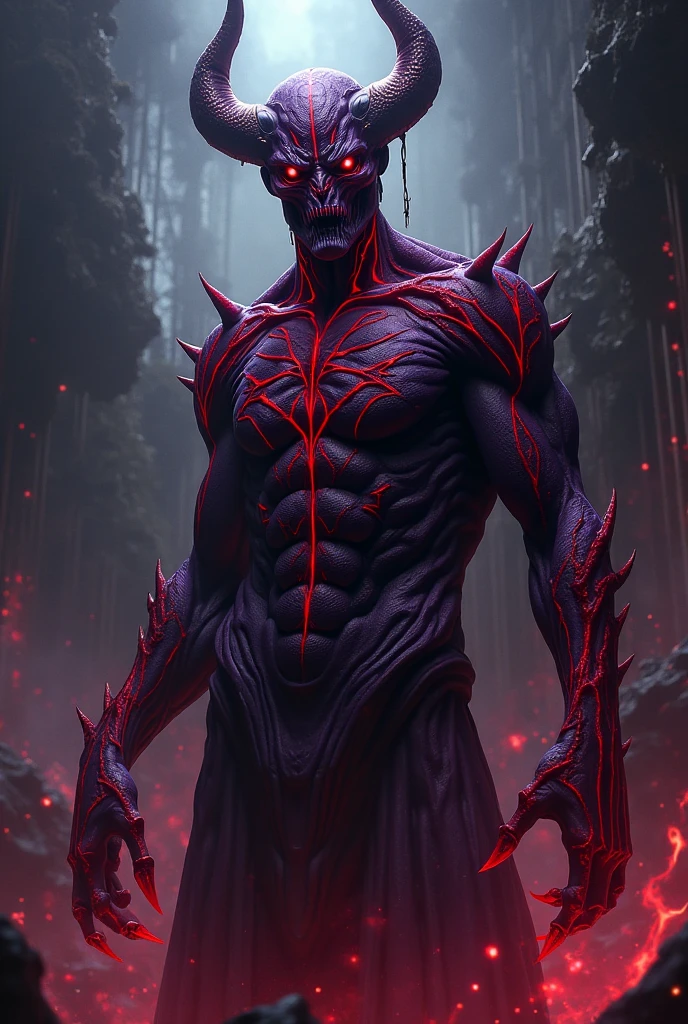 (((full torso))), illustration, cartoon, dark colors, soothing tones, epic realistic, glowing eyes, horror, devil horns, vampiric:0.4, cinematic, corrupted, diablo 4 wallpaper, award winning, volumetric light, fog:0.13, masterpiece, (waist up shot), (dark background:1.5)