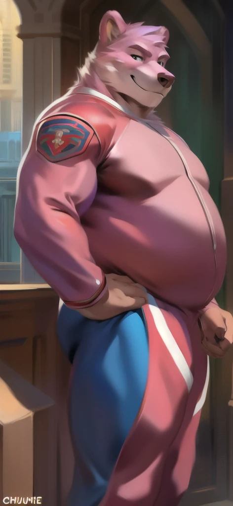 Sozinho, macho, Camisa vermelha, manga curta, red pants, black pants, Apenas, (muscular:1.4), Obra de arte, completo_corpo (huge abdomen:1.6), (hiper beijos:1.7), (Apenas:1.6), (hyper muscular:1.6), (hyperpenis:1.5), (huge foreskin:1.8), (grandes bolas:1.8), (penis with many veins1.9), (large veins on the penis:1.7),