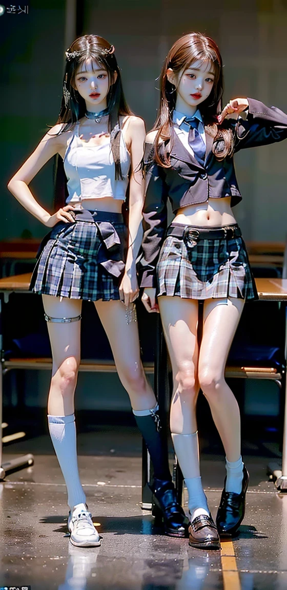 (Official Art、Highest quality、Unity 8k wallpaper、32K、masterpiece、Ultra-detailed、Ultra-high resolution、Realistic、Photorealistic:1.2)、(Cinema Lighting:1.2)、Fire Glow Effect、Film Grain、Best Shadow、Rim Light、Side light、(Highly detailed and intricate 3D rendering)、(From below:1.4)、Sharp pupils、Realistic生徒、Cowboy Shot, Highly detailed background、Beautiful Face、Blurred Background、Beautiful girl、(Highly detailed skin、Detailed skin texture:1.3)、From behind、Sailor suit、Dark blue pleated skirt、Thighs Thighs Thighs Thighs、White socks、(Stretch your back、Standing on tiptoes:1.3)、(Writing on the board、Holding chalk、Her skirt is rolled up:1.2)、White panties are visible、Panic look、Watery eye、Embarrassed look