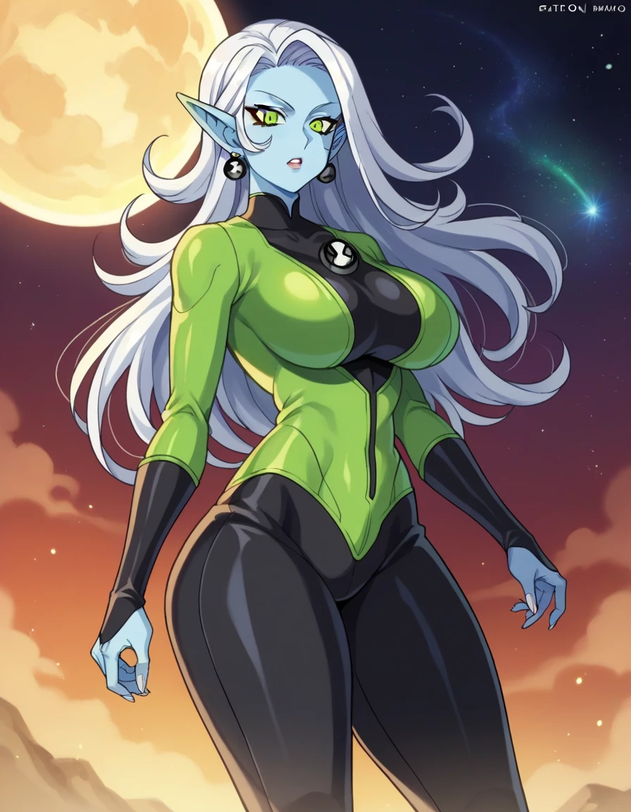 ((Best Quality)), ((Masterpiece)), ((Realistic)) and watercolor drawing of a frog-girl with goth colors. She has ((starlight hair)), wears a (small black micro-thong:star motif ) , ((beautiful and aesthetic)), muscular fit body abs, sexy, under-boobs, hot, (star filled sky background) (clear background:1.35), (particles ,firefly, blue glowing):1.3,