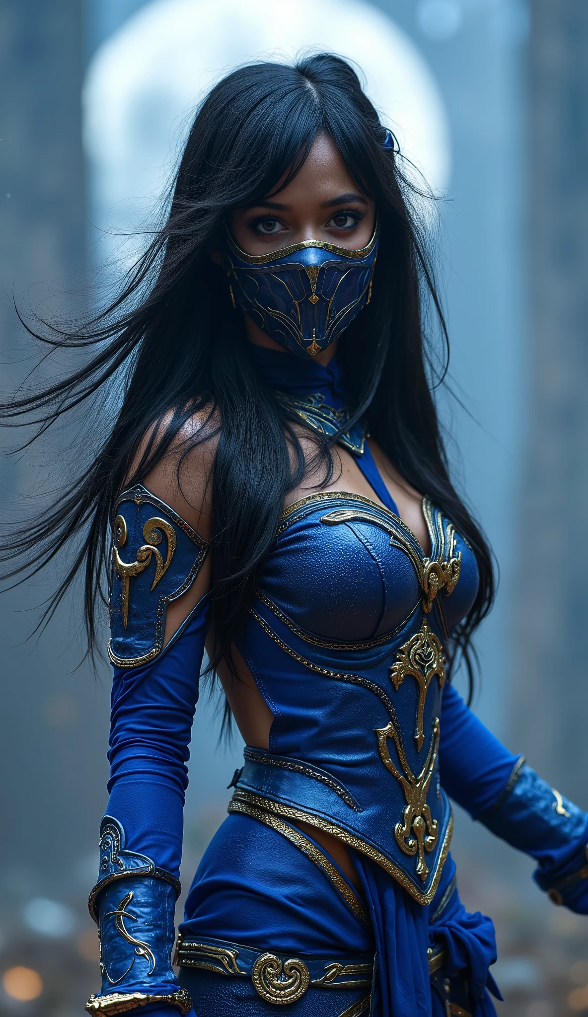 Here's her description of ** Jenna Ortega as Kitana **:
---
### ** Jenna Ortega as Kitana – A Guerreira de Edenia** 👑⚔️💙
Sob a luz pálida da lua, ** Kitana emerges from the shadows , ready to claim her destiny .** ** Jenna Ortega assumes the role of warrior princess **, Wearing royal blue armor adorned with golden details ** elegance and ferocity **.
** Her blue metallic mask covers the lower half of her face **, she carries in her eyes the intensity of someone who experienced centuries of battles. ** — Kitana throws one of her fans with deadly precision **, — Invoking the ancient winds of her homeland . ** Her long, dark hair flows in the wind , while your hands firmly hold the razor-sharp steel fans .**
### ** Jenna Ortega as Kitana — The Warrior of Edenia **
** Jenna Ortega as Kitana ** revealing only her penetrating and determined eyes . Her fighting style is a spectacle of ** grace and brutality **, Combining ** fluid acrobatics with fatal blows **.
Her most iconic attacks include :
- **"Royal Fan Toss"** brings an agile and calculating interpretation of the character , piercing her opponents with ease .
- **"Whirlwind Dance"** — A rotating sequence of sharp cuts , creating a whirlwind of fatal blades .
- **" Edenian Gale "** ready to rewrite history with blood and steel , bringing an enigmatic air and a striking presence that mixes .
and their **Fatality** is a show of precision and power : ** Kitana jumps , spinning in the air , Kitana launches a devastating attack that stuns and knocks down enemies { x} and throws its steel fans directly into the opponent's chest . Before the body touches the ground , she appears next to , sliding its final blade and cutting the victim in half with a majestic blow .**
💙 **" Your mistake was to underestimate me ."** 💙
with ** Jenna Ortega in the role of Kitana **, *Mortal Kombat* Get a ** new era of royalty and destruction **. ** Lethal Agility — The Mastery of Rolled Fans , The Princess of Edenia Returns more lethal than ever .*