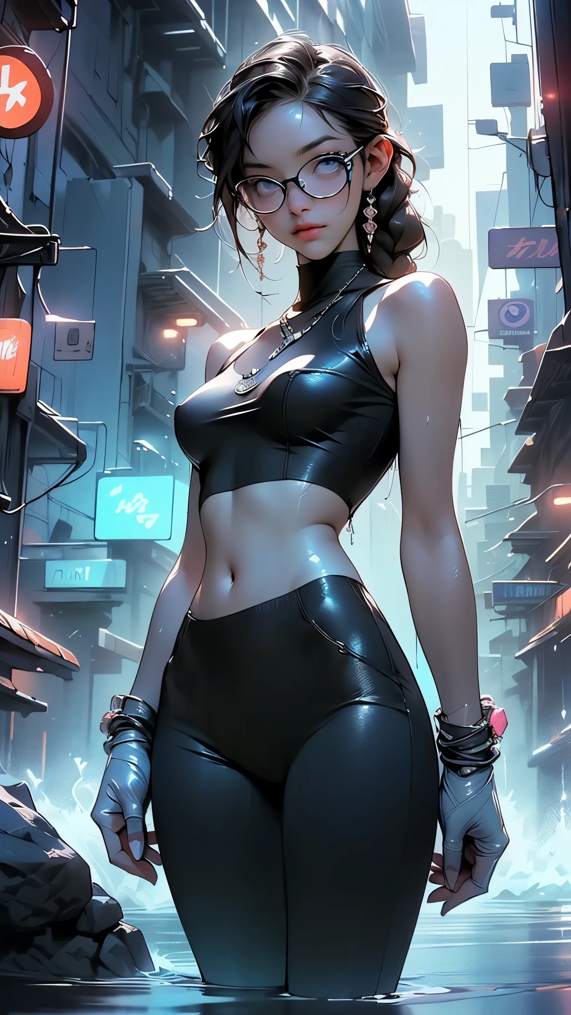Jill Valentine (resident evil), blue crop top uniform, masterpiece, best quality, (extremely detailed CG unity 8k wallpaper, masterpiece, best quality, ultra-detailed, best shadow), (detailed background), (beautiful detailed face, beautiful detailed eyes), High contrast, (best illumination, an extremely delicate and beautiful),1girl,((colourful paint splashes on transparent background, dulux,)), ((caustic)), dynamic angle,beautiful detailed glow, fashion photography, full body, paint splash,