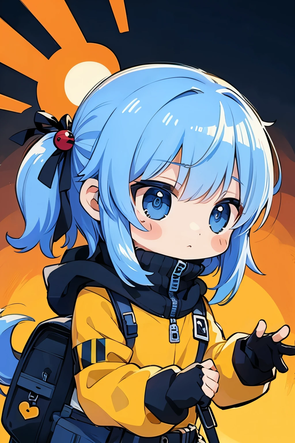 (sticker),#quality(8k,best quality, masterpiece),solo, #1girl(cute, kawaii,small ,smile,hair floating,hair color cosmic,pigtail hair,zombie skin,ghost skin ,skin color blue,pale skin,eye color cosmic,eyes shining,big eyes,damaged clothes,heavy metal costume,smirk,isolated on pink background,full body),#background(monotone,pink,no background,isolated on pink background)