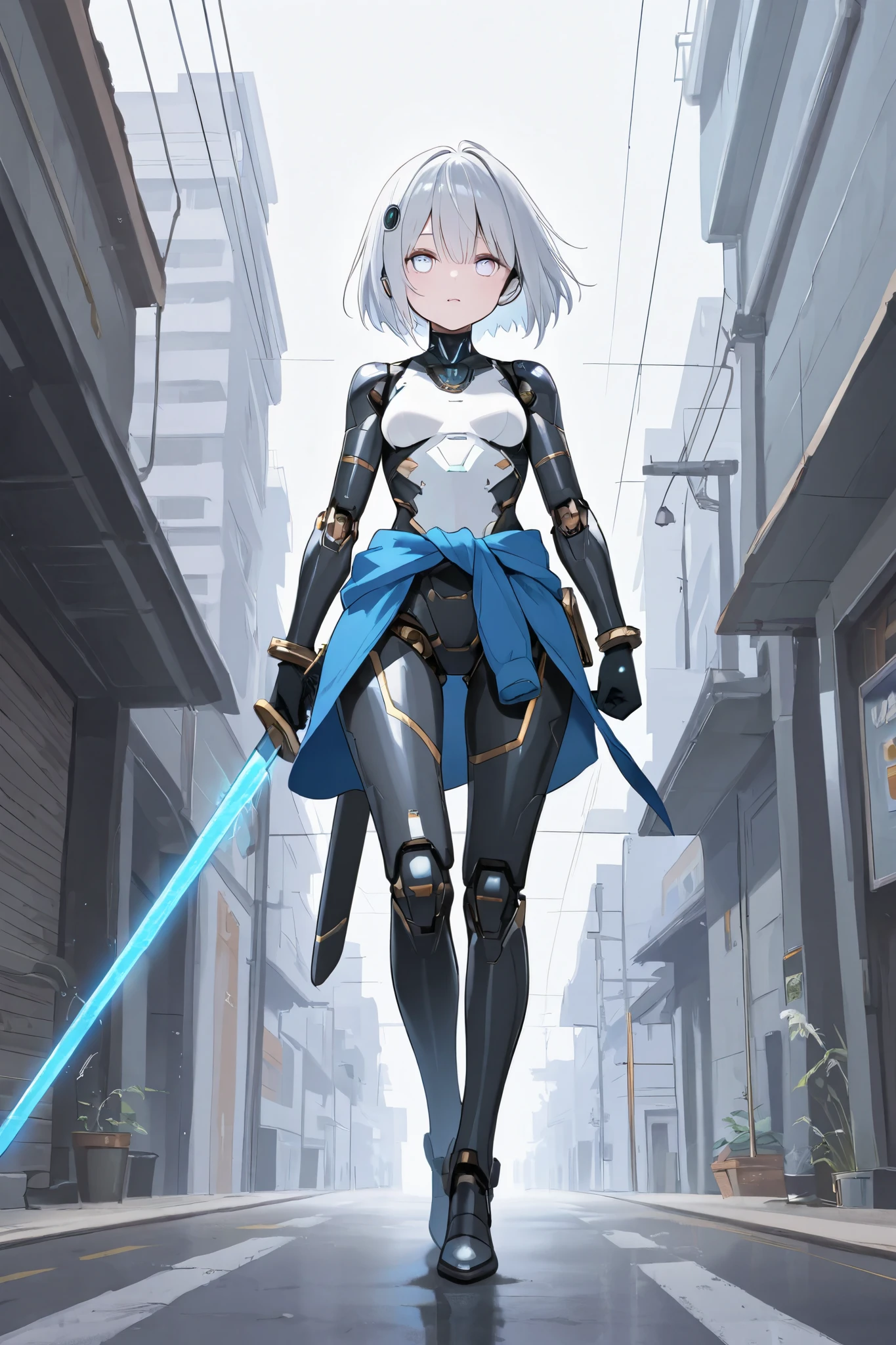 (((Hold a giant sword in both hands))), (Cyberpunk style), ((futuristic sexy bodysuit)), Mechanical Long Boots, ((Shiny Costumes)), skindentation, skinny, solo, 1 woman, Masterpiece, highest quality, highest quality, 16K, incredibly absurd, highly detailed, 2.5D, ai-generated, delicate and dynamic, very delicate facial expressions, delicate eye depiction, erotic, only sexy woman, ((A cute and kind face)), healthy figure, ((25-year-old woman)), 160cm tall, medium firm swaying bust, Sweat,Embarrassed,sexy, ((thin thighs)), (camel toe:0.7), , (Erect nipples,:0.7), shiny and lustrous, facing straight at viewer, (((in heat))), ((Oily_skin)), ((Lots of sweat)), ((dutch angle)), ((erotic pose)), (((Very dynamic pose))), A ruined cityscape of the future, ((Riding on a giant weapon)), In the sandstorm,