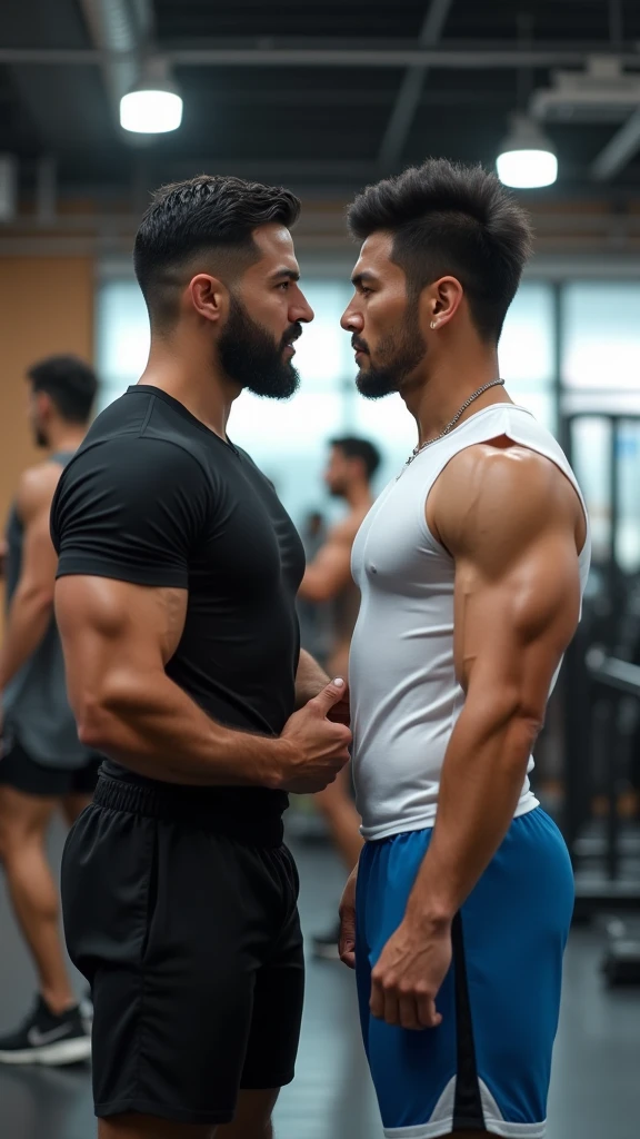 BL romance with alhaitham and kaveh at the gym being affectionate