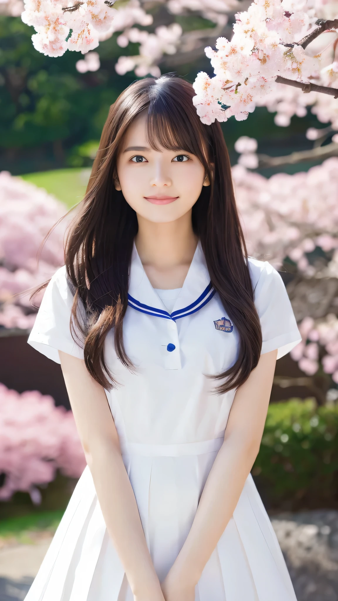 top quality、4K、8k、 high image quality、 Masterpiece:1.2、 very detailed、
Genuine:1.37、 portrait、Gentle colors、Gentle Light、 beautiful girl、
I wear long, flowing hair、 gentle face、
Thoughtful eyes 、 white skin、 happy expression、 great atmosphere 、 shirt、Subtle brushwork、Dreamy composition、 Look into the Distance 、 romantic atmosphere 、 achromatic 、 Soft Shadows 、 show their full body、 plump breasts
I can see cherry blossoms and Mt. Fuji in the background 、 wearing a high school uniform 、