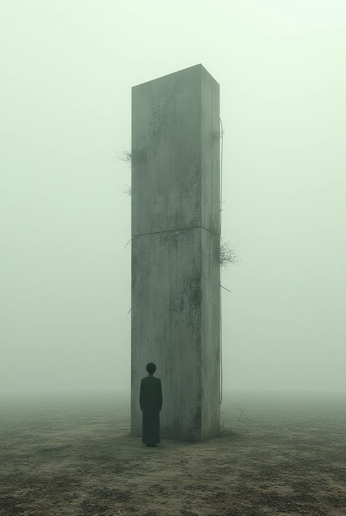 A stone statue,There are blurred facial features,Black fluid overflows from the eyes,No hair,Empty eyes,