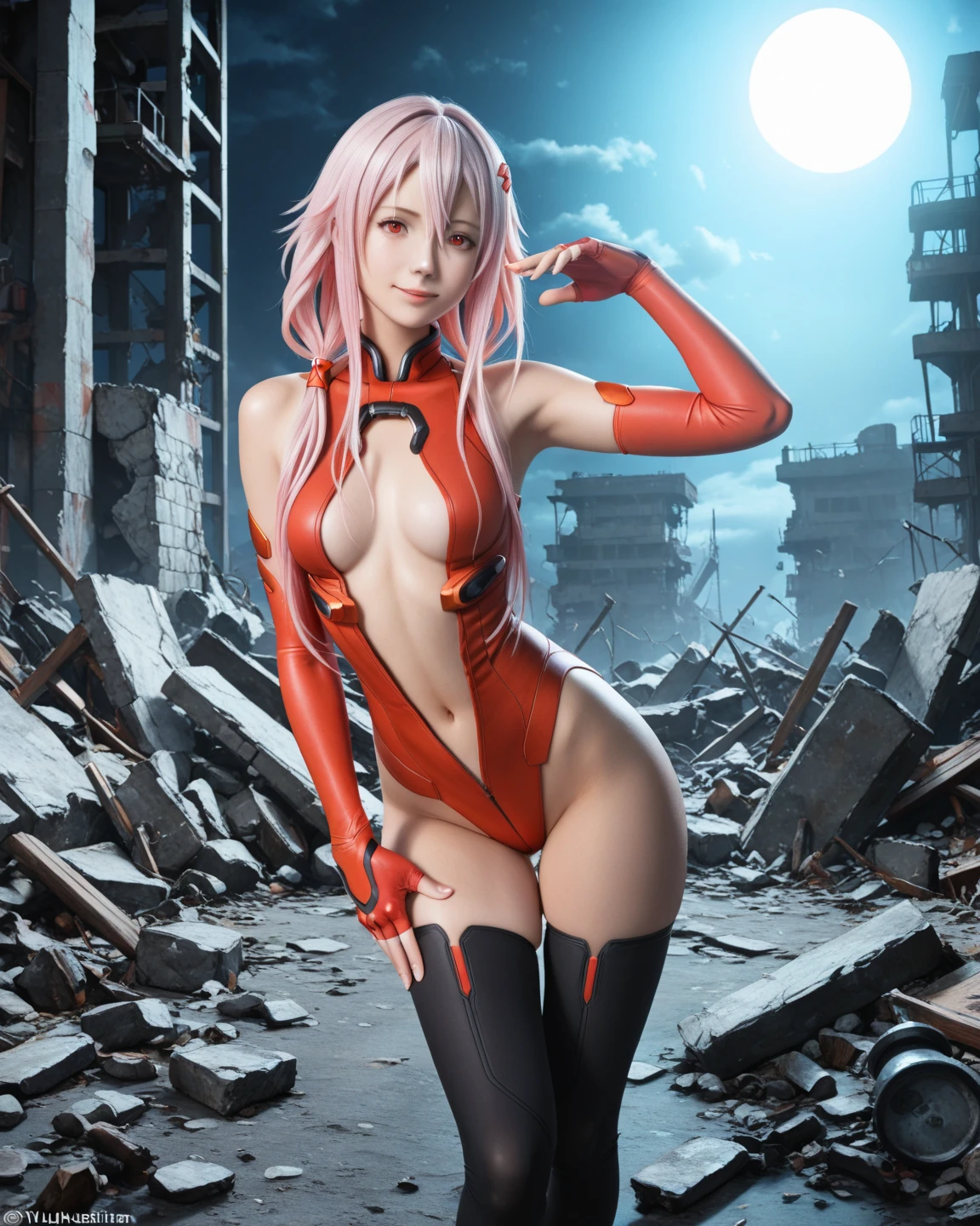 Fantasy cyberpunk world，1 Mechanical Miracle，Robots defend world order；Samurai mechanical armor，Equip transparent weapons，Streamlined black and red design，wearing in black cloak，A big part of a 1-person robot，Art of the highest quality，8K ultra-high resolution，动态照明，cinematic splendor，Vibrant colors，Wearing a cyberpunk space helmet，Mechanical protective mask