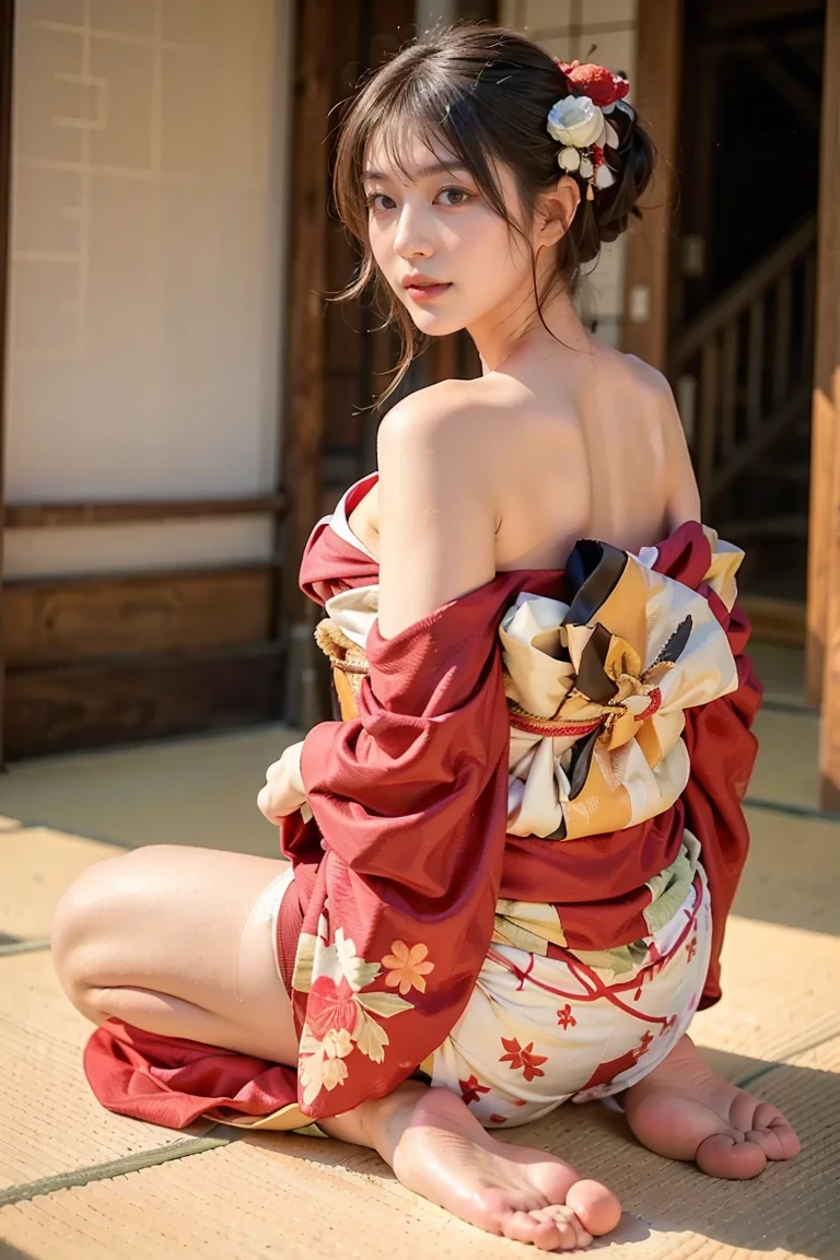 Beautiful woman、Japanese tradition、kimono、Cinematic atmosphere、(Highest quality,4K,8K,High resolution,masterpiece:1.2),Super detailed,(Realistic,photoRealistic,photo-Realistic:1.37)、(View your viewers)、shrine