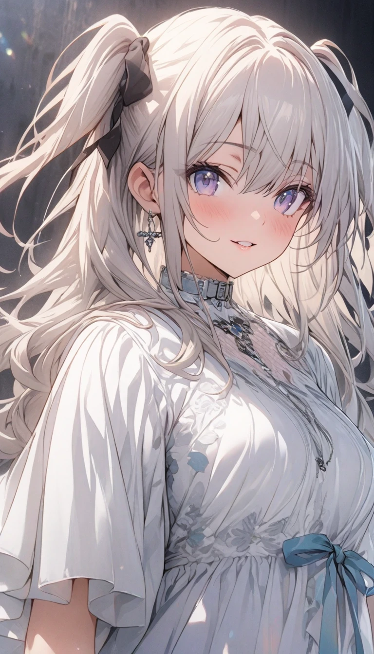 masterpiece, best quality,1girl,long hair,upper body, white theme