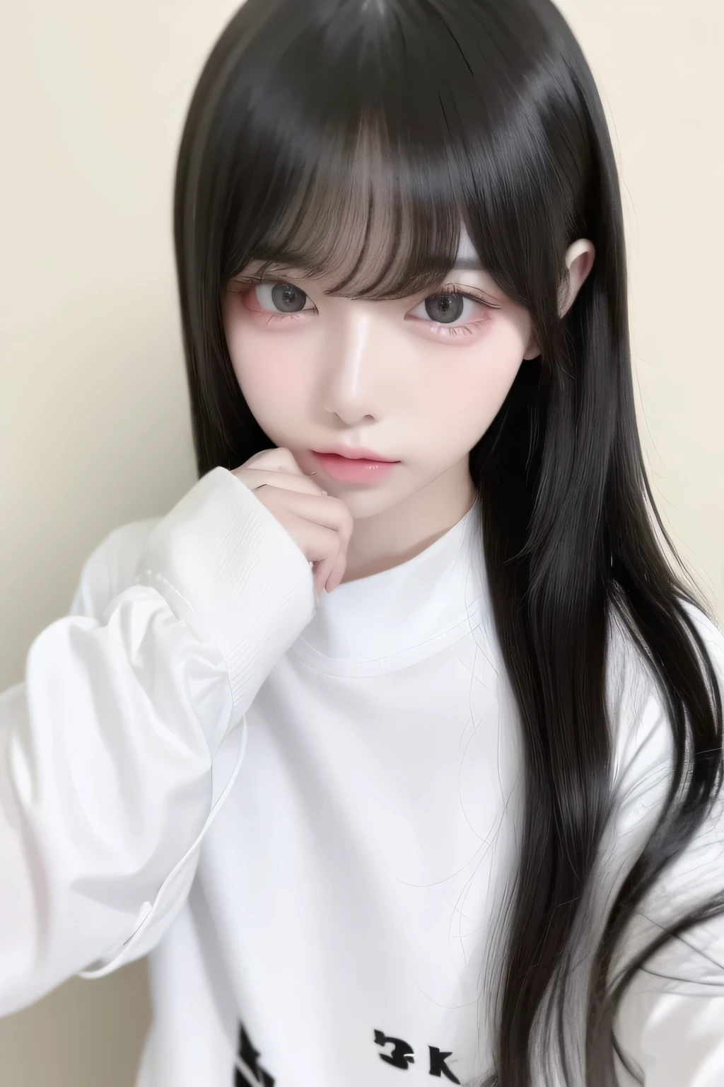 make it look like jennie from blackpink, high resolution, vegan fringe