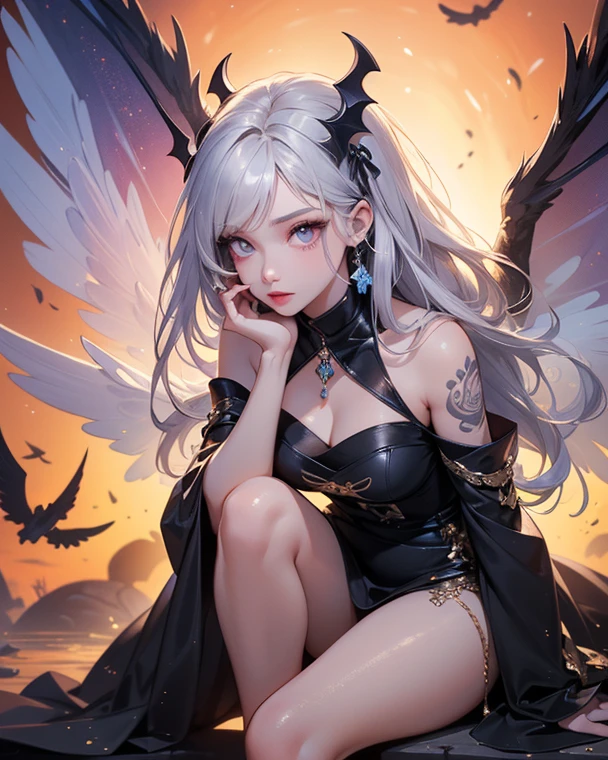 Unrivaled beauty, pale white skin, nudity, slim body, black stockings, transparent and red nipples, Chromatic flag, Lift one leg, sexy energy, ((convex clitoris)), intense gaze, anger, Long thighs, ((silver pubic hair)), Wet genitals, devil horns, devil wings, pregnancy, deep blush, ((anger)), (((Urine comes out of the gaping pussy.))), pain, light pink pussy, Tentacle in pussy, ((tear)), suffering, chain, (페일 화이트 스킨:1.3)