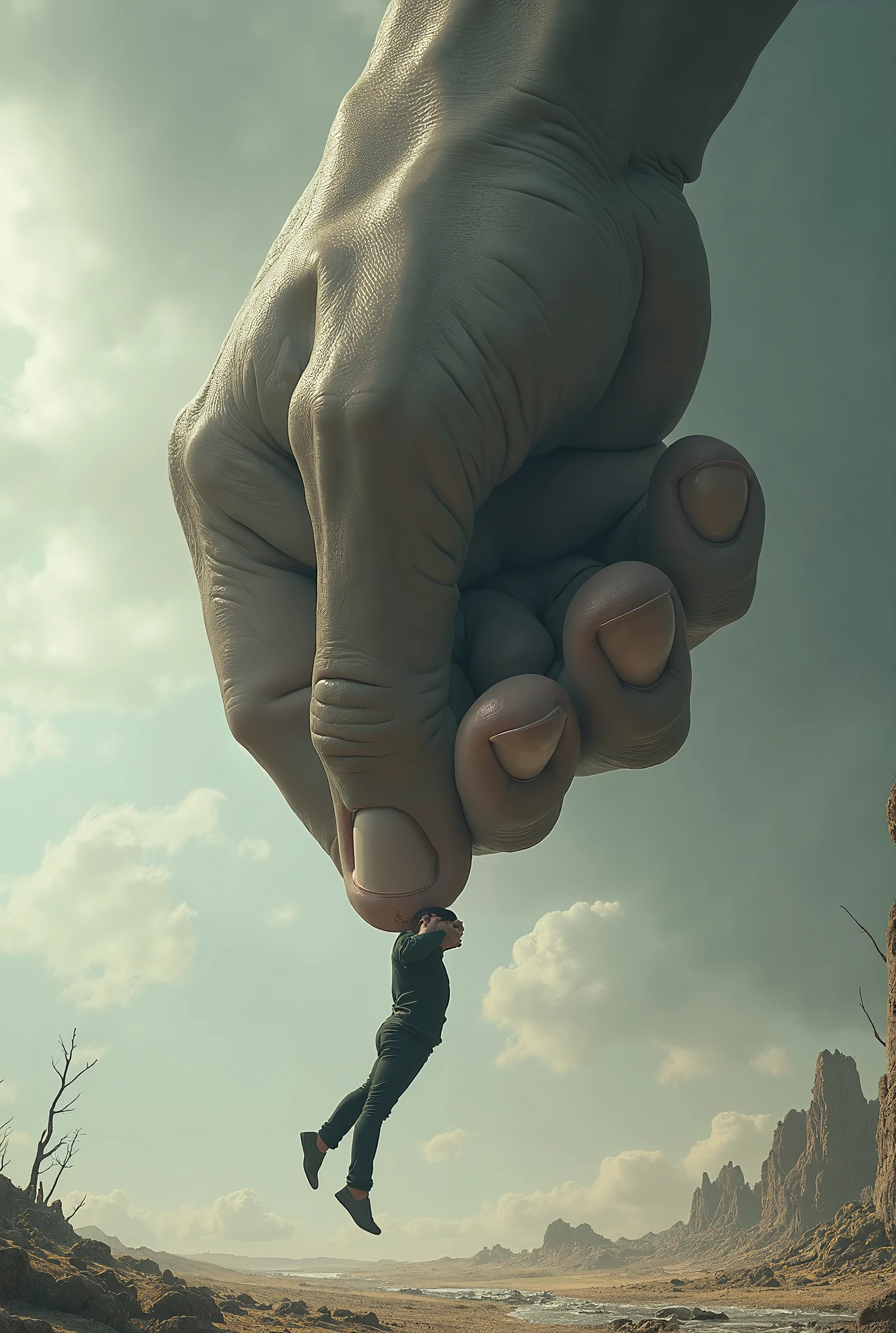 Someone is holding a man's hand in the desert - SeaArt AI