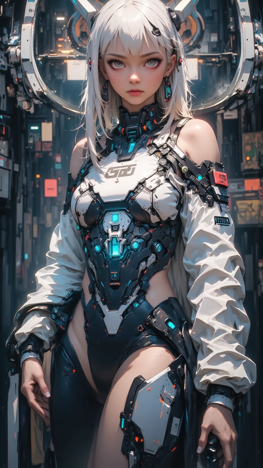 Woman body defined thick thighs cybernetic body parts,Short underwear,Woman body defined thick thighs cybernetic body parts,Short underwear,Beautiful Women in Perfect Figure:1.4,Slender abs:1.2,Moist body:1.5,Highly Detailed Face and Skin Textur,Detailed eyes,二重まぶた,long whitr hair