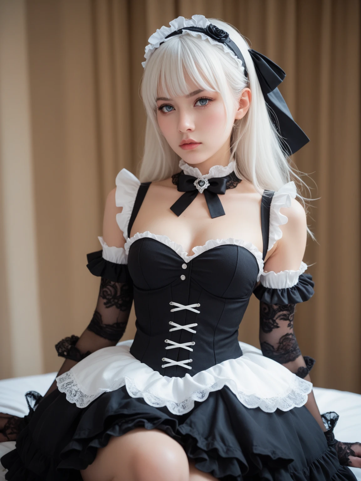 Gothic Lolita、whole body、Thighs、beauty、