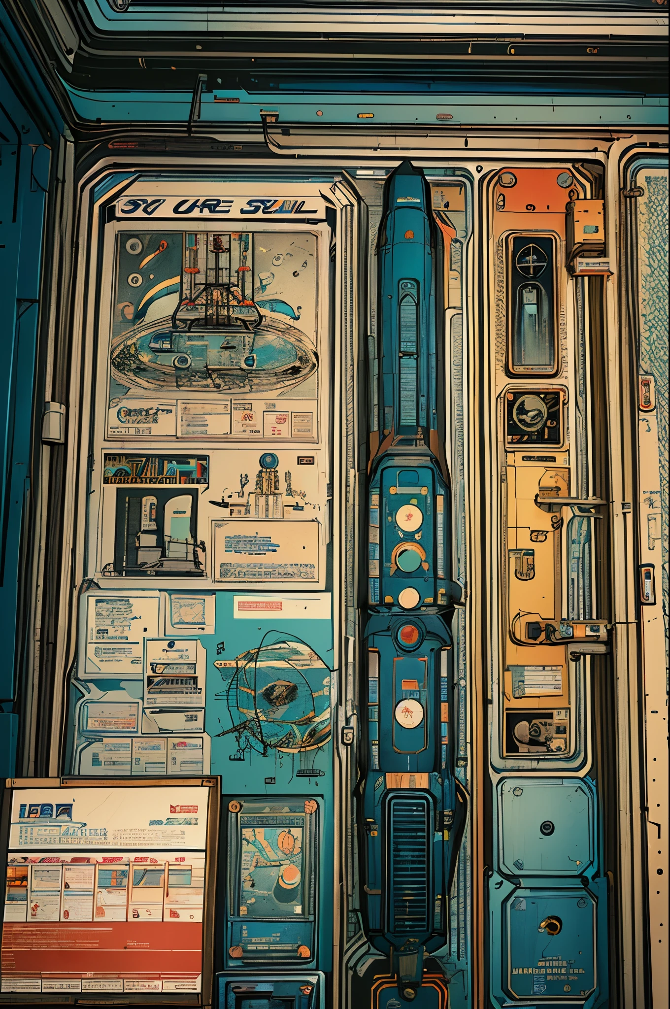 (((masterpiece,best quality))),32K Wallpaper,((( very detailed poster))),retro vintage,sci-fi,(((space thriller cinematic movie poster))),(((Bauhaus))),(((mid-century modern))),(((integral))),(((substance))),