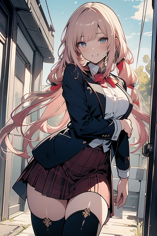 Very detailedな CG Unity 8k 壁紙, highest quality, Very detailed, masterpiece, Realistic, photo Realistic, Very detailedなかわいい女の子, 18-year-old, (((スカートをLift it yourself))), (Lift it yourself),  panties , panties focus, blush, Lips parted, Looking at the audience  , Half Body Shot  , (crowd), (crowded parking lot) , Hair above one eye
