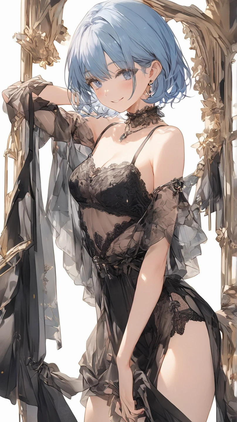 Korean lady sexy black silk