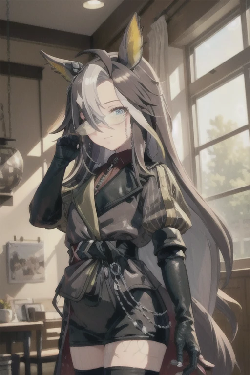 dark blue hair,,long hair,purple eyes)),pointy ears,elf,Tape Gag Tape Bondage,arms behind back
