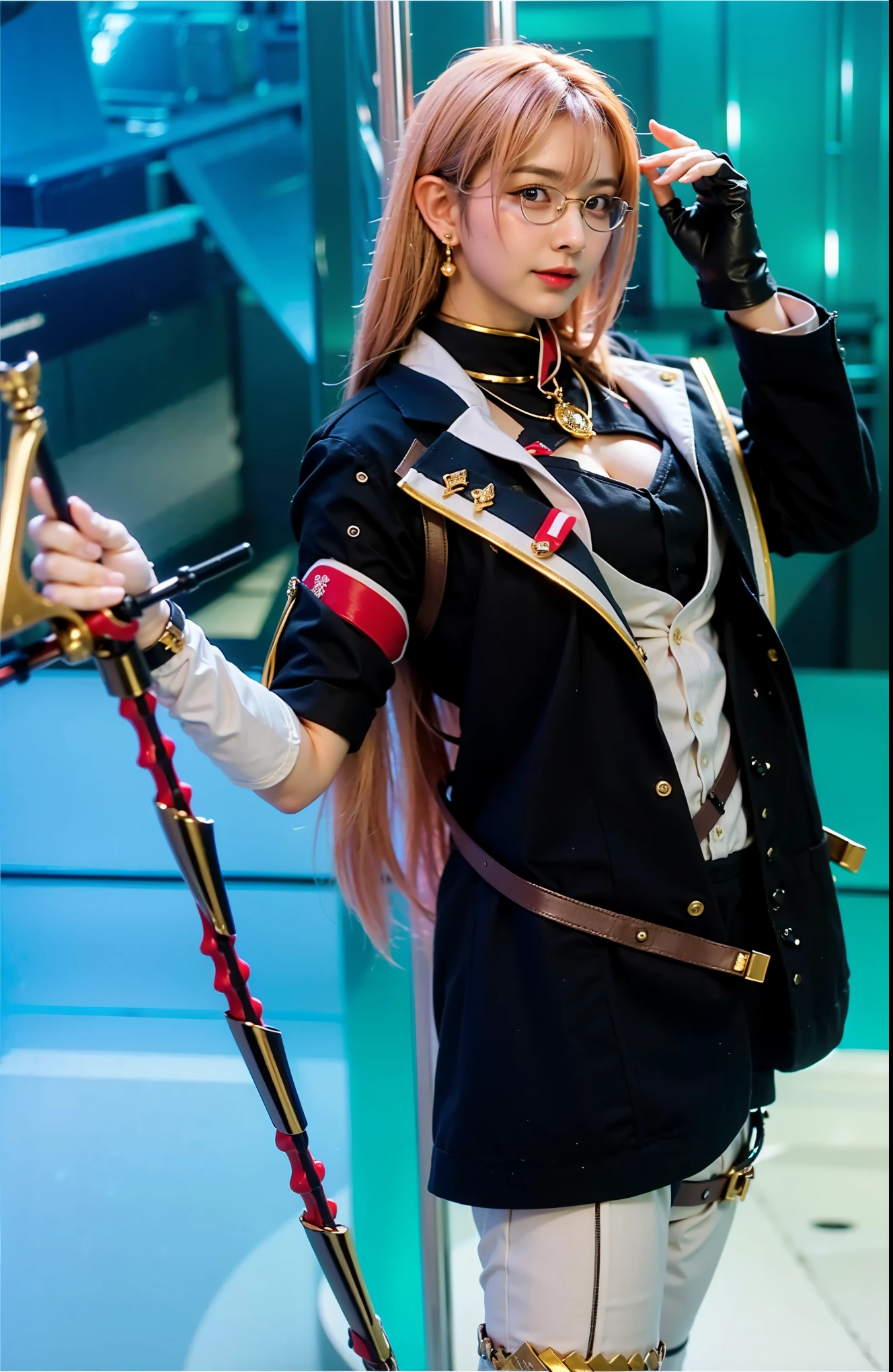 (Completely live action:1.37), (Amazingly realistic textures:1.37), (masterpiece, best quality:1.2), (8k uhd, 16k, 32k, ultra high res), amazingly realistic skin, amazingly realistic photo, superrealism, (photorealistic:1.37), (RAW photo), ultimately realistic, (ultimately realistic all details), (ultimately realistic all textures), super realistic lighting, super realistic shadow, (japanese girl:1.5), ((young face)), smiling, happy, super realistic face, ultimately realistic skin, ultimately realistic eyes, (amazing droopy eye makeup:1.35), ultimately realistic background, ultimately realistic detail up, kkw-ph1, ((elf ear, red eyes, glasses))