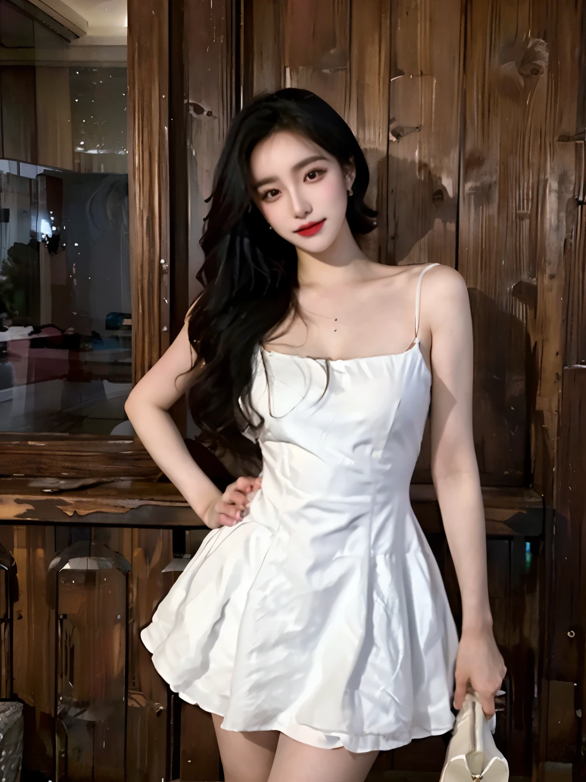 Arealfi woman posing for photo in white dress and cowboy boots, wearing a wet white short dress, full body white dress, wears a white dress, wearing heels and white dress, wearing a camisole and boots, dilraba dilmurat, White dress, Wearing a white dress, Luxury dress, nico wearing a white dress, wearing a cute white dress