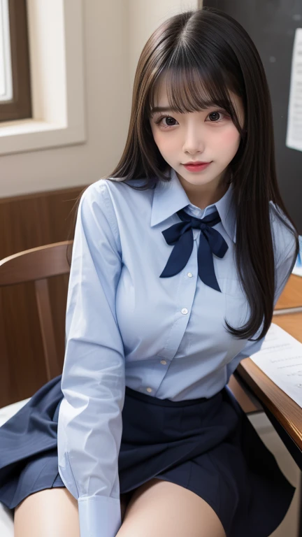 ulzzang-6500-v1.1, (raw photo:1.2), (photorealistic:1.4), ((wide open legs sitting on a desk)) (((1Vagina visible))), (sitting down) very young girl, sitting on desk (Porno school girl outfit with tie) beautiful detailed girl, very detailed eyes and face, beautiful detailed eyes, ridiculous, incredibly ridiculous, huge file size, super detailed, high resolution, very detailed, best quality, masterpiece, kemomimi, ((Japanese girls' high school uniform with no panties)), visible 1pussy, 1pussy, Vagina visible, illustration, very detailed, CG, unified, 8k wallpaper, amazing, Fine details, masterpiece, best quality, very detailed CG uniform 8k wallpaper, light on face, cinematic lighting, 1girl, 18 years old teen, very young, ((no panties)), (Wide open legs sitting on desk) in school