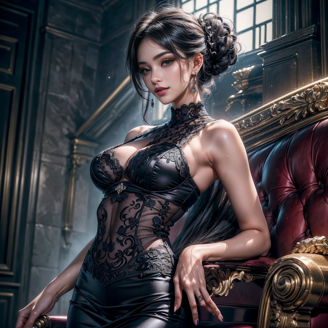 1 CHARACTER, 1 GIRL, dark night, kind person, ROSE ,dark design, (masterpiece, top quality, best quality, official art, beautiful and aesthetic:1.2), , extreme detailed,(fractal art:1.3),colorful ,highest detailed,(A sexy woman in dress, A beautiful babe ,sex slave, erotic worker, prostitute, hooker),(sex pose, erotic design , erotic face, erotic pose),(small tits, golden hair , big eyes, sexy eyes body covered with tattoo, red lips, sexy lips, sexy face, hand tattoo, leg tattoo, chest tattoo ,pore white hair), (wearing sex slave accessory ,golden accessory, Slave bracelet, bracelet, , naked, magical forest,(((masterpiece))), (((best quality))), ((ultra-detailed)),(highly detailed CG illustration) ((an extremely delicate and beautiful)),cinematic light, delicate hands