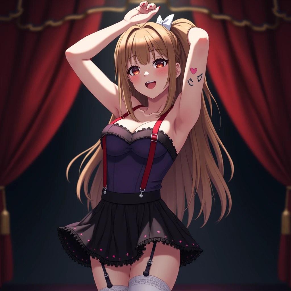 Prostitute, whore, orgasm, Blue eyes, white top, cat ears, 