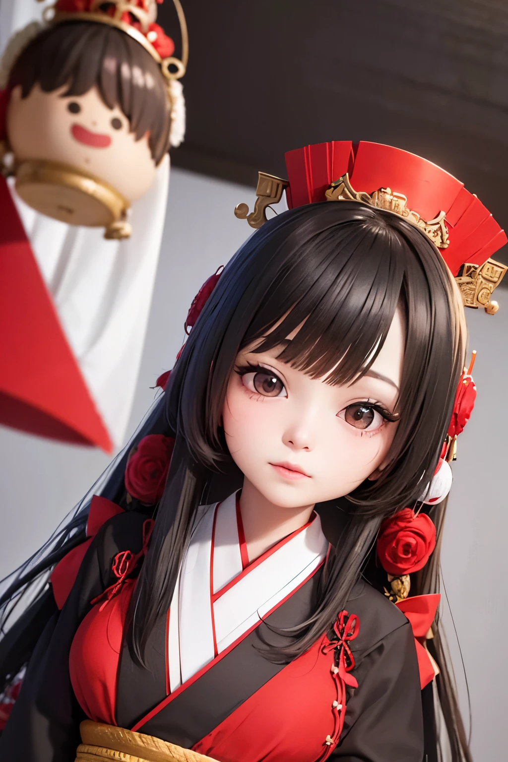 A 12-year-old princess wearing a red kimono and a flower crown, traditional geisha clothing, Japanese women, Wearing Imperial Kimono, Japanese Geisha, photo portrait, female geisha girl, elegant japanese kimono, In kimono, Traditional beauty, Wearing kimono and armor, Portrait of a Geisha, wearing a haori, (She gets an old man's dick shoved in her pussy)Intense sex Japanese Princess Sex