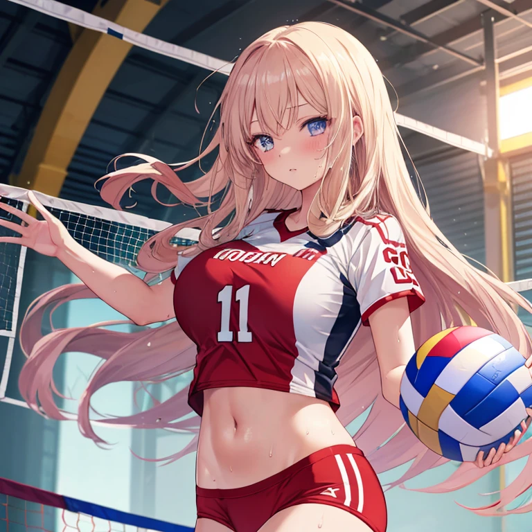 shoukaku_kantaicollection,long_hair, hairband, white_hair, brown_eyes, smile, headband, blush,
,(masterpiece:1.4),(best quality:1.4), (high quality:1.4),(hyper detailed:1.4),(exquisite:1.4), art CG,8K,1girl solo,
play volleyball, volleyball court, indoor stadium, (jumping:1.1), volleyball game,
volleyball uniform, one hand extended upwards, ball, volleyball net,