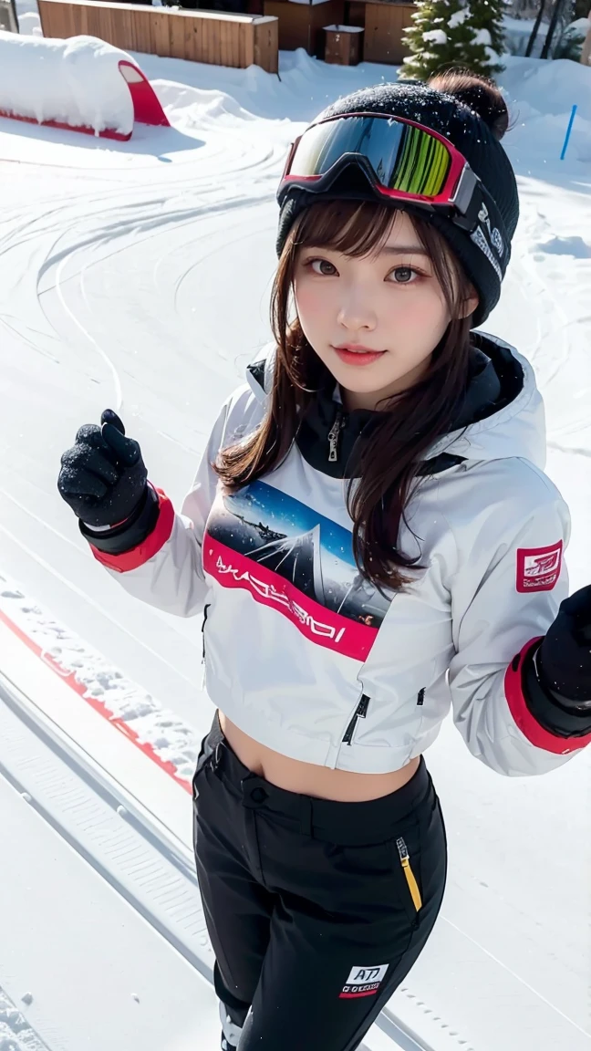 , (Famous ski slopes in the snowy mountAIns:1.3), ( She is wearing red striped hooded ski wear with a white base), ( Beautiful Japanese Girl :1.3), ( masterpiece:1.3), Masterpiece, Real Texture , Perfect job, Highly detAIled CG Unity 16k ,Her ski wear pants are down halfway , white panties,wallpaper, high res, Super Quality , ((Artist's Work )), ( photorealism:1.2), Very fine detAIls, elegant, Soft natural light , Cute Trends , ( she's a Japanese idol ), beautiful face, attractive, beautiful hAIr, (Medium hAIr:1.3), (swept bang:1.1), (Ultra- high res eye:1.1), light makeup with iphone14, red lips, Plum lips, smooth skin, smooth skin, ( shapely breasts ),break,(She is wearing snowboard wear:1.3),break, ( snowboard wear-pants:1.3), break,( snowboard:1.2), ( Ski goggles ), (Move:1.3), snow mountAIn, ( upper body shot:1.1), ( gentle smile like a goddess ), ( Charming Smile :1.1), ( nice smile), break, ((Perfectly shaped fingers、Accurate contrast )), Raw footage , (Shoot from the front ), (Standing :1.3),(close-up:1.1),((Enjoys snowboarding:1.1)),((斜面を snowboardで滑る)),( I raped :1.3),( taken from above:1.2)