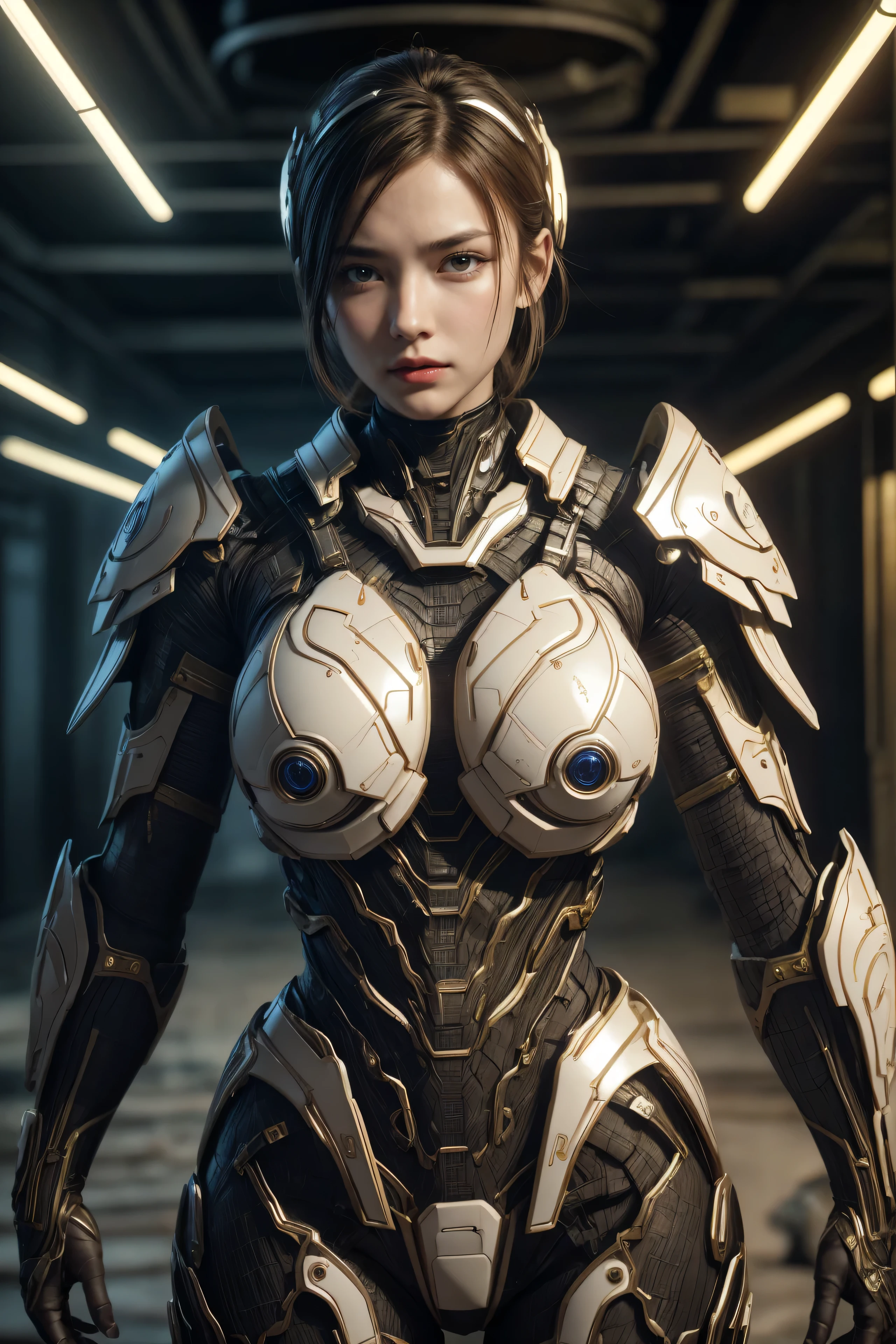 (Very Detailed:1.3), Shitu-mecha, Beautiful cyberpunk woman wearing a crown with her mecha no background long silver hair, sci-fi technology, HDR (High Dynamic Range), NVIDIA RTX, super resolution, Unreal 5, , PBR texture, post-processing, anisotropic filtering, maximum sharpness and sharpness, Multi-layer textures, albedo and specular maps, surface shading, accurate simulation of light-material interactions, perfect ratios, octane rendering, duotone lighting, low ISO, white balance, rule of thirds, wide aperture, 8K RAW, efficient sub-pixels, subpixel convolution, luminous particles, light scattering, Tyndall effect LOOKIG AT camera, no background, 3D, ray tracing, depth of field, ((Best Quality)), ((Masterpiece))