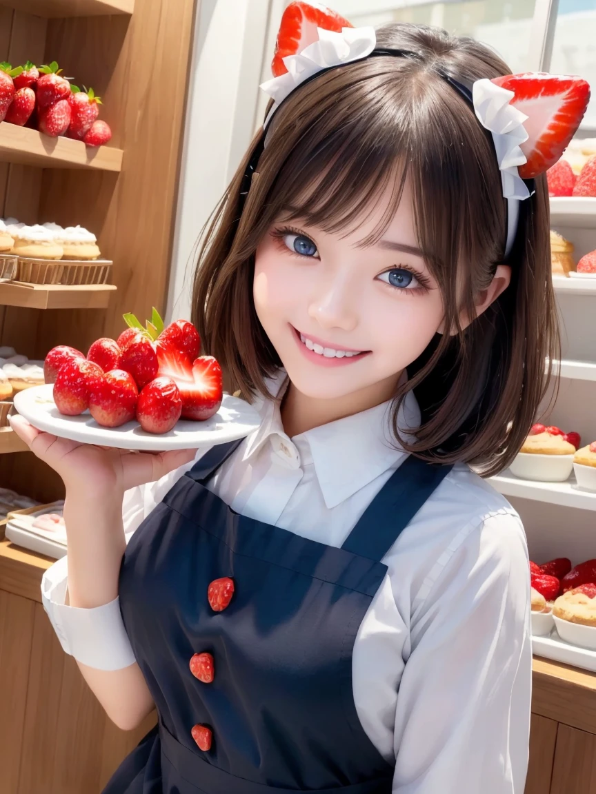 outrageous solution、High resolution、(masterpiece:1.4)、super detailed、vivid details、Dramatic and photorealistic painting art、super sentai series、Everyone is wearing family restaurant clothes.(Gingham Check、tartan check、red color、pink dots、fivesome)Everyone smiles、