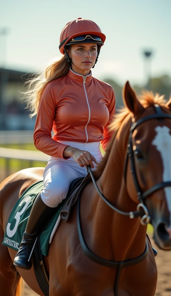 <lora:HannaHays:1.5> 1980 photo of 23 year old HannaHays, in the netherlands , as a jockey, properly dressed, tack sharp, soft lighting, low contrast, 4k, dslr