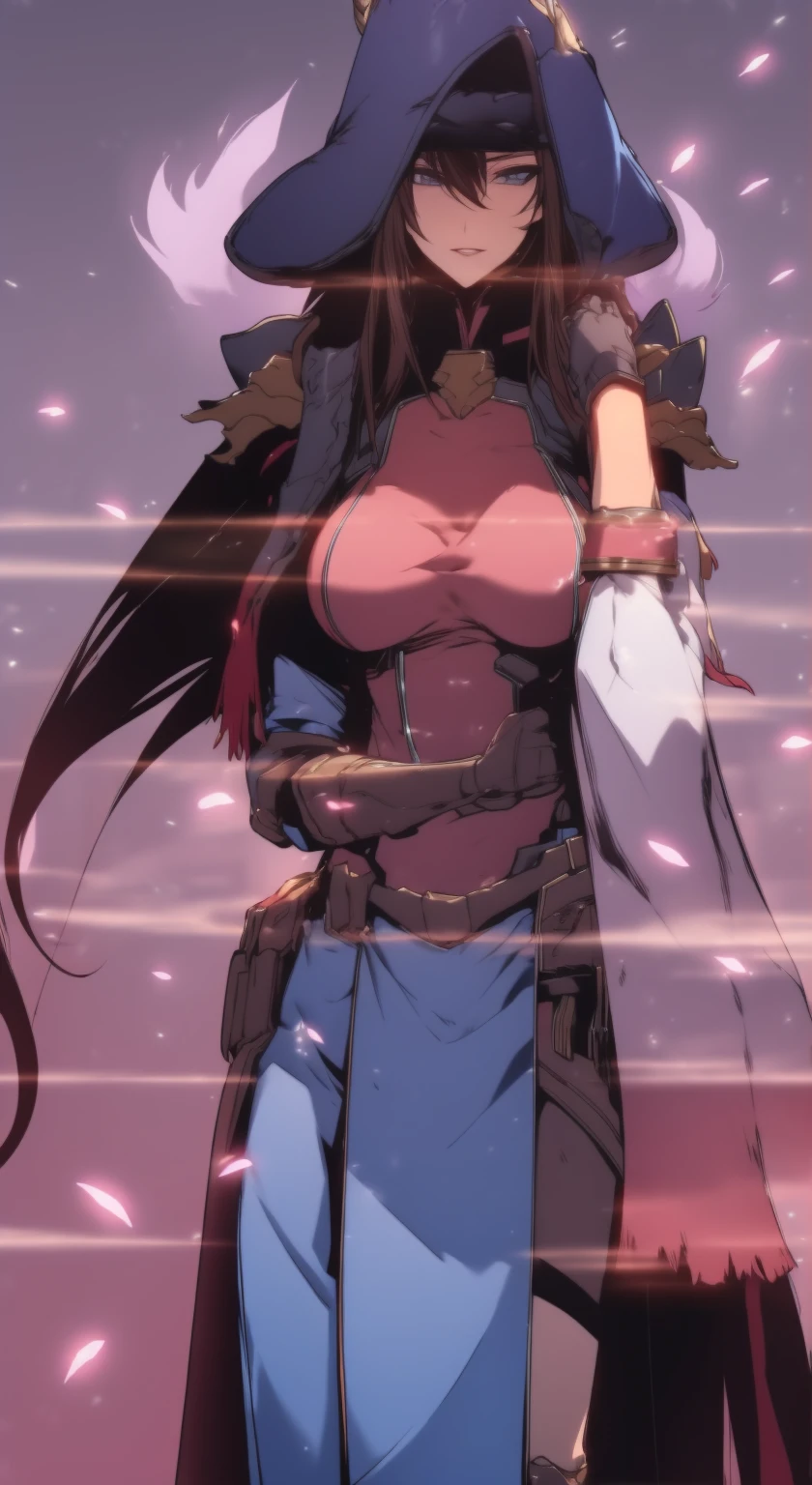 mature women,milf,large breast,beautiful face,long hair, shiny hair, green eyes,high detailed,red hair, hair over one eye,masterpiece,cowboy shot,perfect anatomy,cleveage,dynamic pose,((wearing armour)), cleavage, curvy,midriff, thigh strap, boots, hold sword, sword fighting stance, outdoor, adventurer, knight,evil smile,