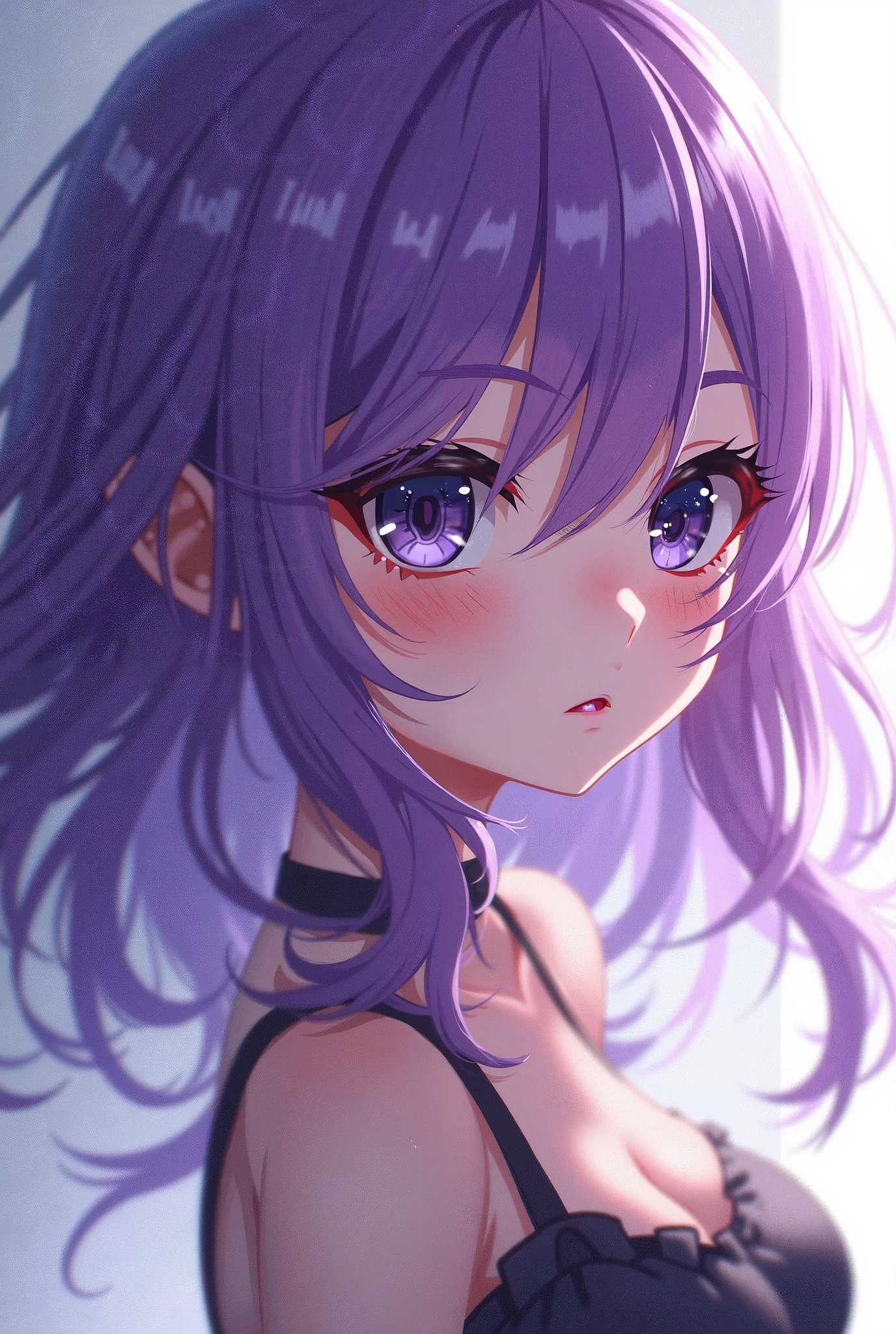 Hatsune Miku,The bikini area is small,sexly,Bikini white,The body is thin,Small breasts,Age 25,Beautiful whole body style,(masterpiece, Highest quality, Beautiful quality),(Hair color is light purple:2.0),Sexy body,Beautiful eyes drawn in detail