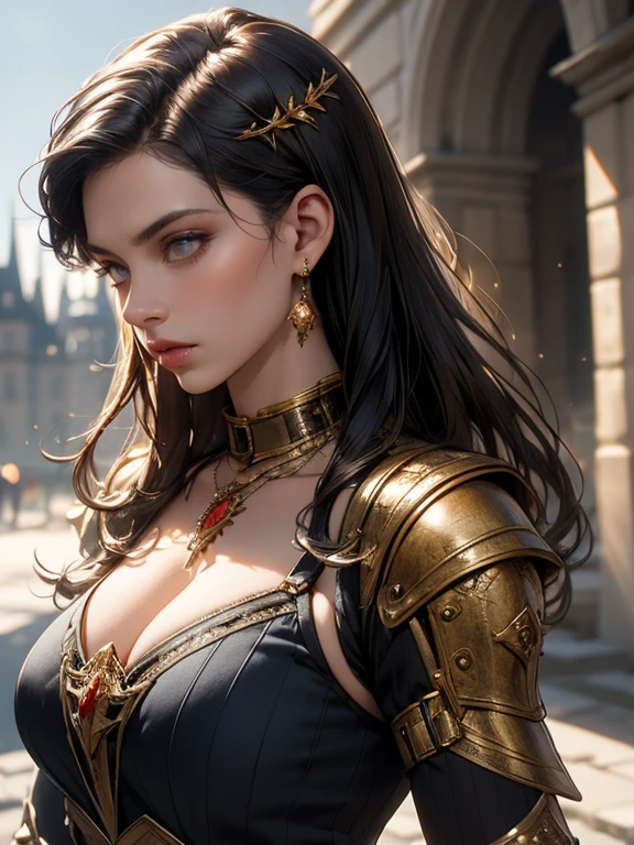 {{{highest quality}}}, {{Very detailed}}, {{Very delicate and beautiful}}, (highest quality, In 8K, 32k, )、realistic oil painting 、A costume made from string, metal rings and small pieces of leather.
