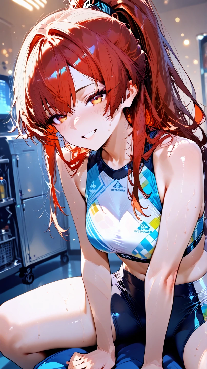 highquality illustration, masterpiece, very delicate and beautiful, attractive girl,(colorful leotard, heattech leotard,tight leotard,long_sleeve leotard,ribbed leotard,high_leg leotard,turtleneck leotard), thin,slender body,slim,gymnastics club,2 girls,gymnastics athlete,bare legs,gymnasium background,beautiful eyes, light smile,(masterpiece, best quality:1.2), highres, extremely detailed CG unity 8k wallpaper, perfect lighting, Colourful, ultra-high res,4K,ultra-detailed, photography, 8K, HDR,  17 ages, 
