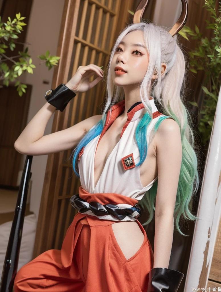 8k,beautiful,best quality,8k,beautiful,best quality, finely detailed,high quality,insanely detailed,masterpiece,ultra detailed,ultra highres,ultra quality,Volcano Half-smile,Large eyes,Gray eyes,Natural makeup,Pink lipstick,eyeshadow,Low ponytail,Blue hair,Long Hair,Forest at sunset. Capture the breathtaking beauty of a forest adorned with the vibrant colors of the setting sun.Japan,Ninja Costume,Cross Earrings,from above,over the shoulder shot,half body shot,Slender,Half Body Shot,Ninja: Has a mask, ninja pose, and a kunai.Evening Sun,Soft Light,Ethereal Mist

