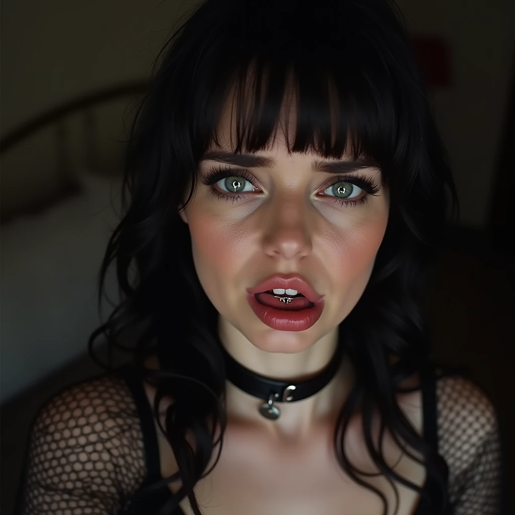 Beautiful udder,Orgasmic face,Lingerie transparent,blacksilk,office room