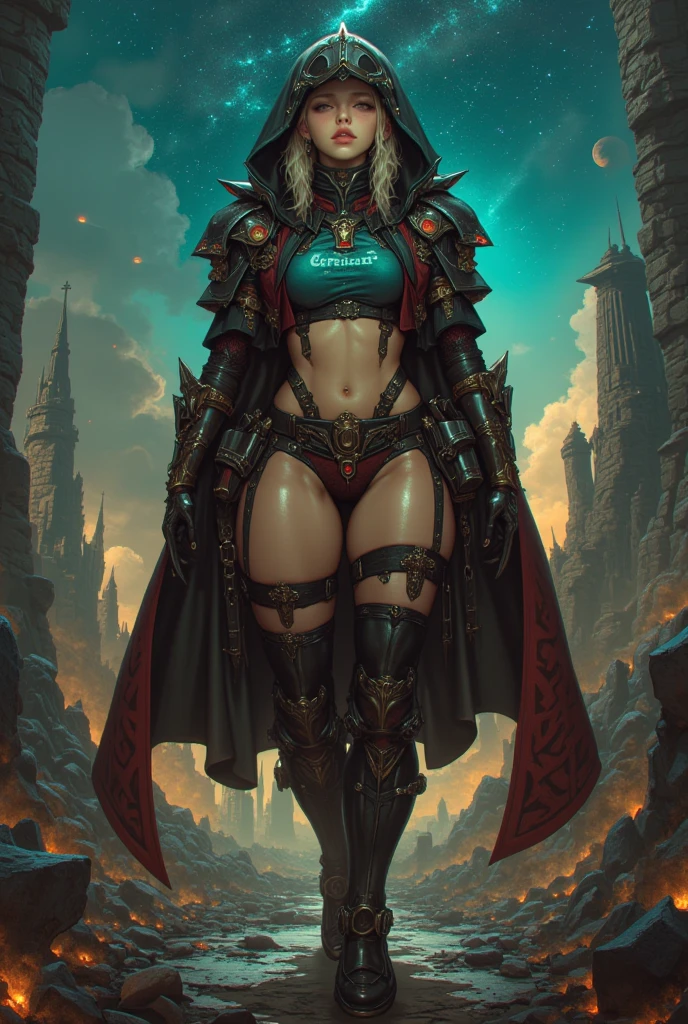 ward-winning professional and realistic photo of beautiful red eyes, sylvanas_windrunner, sylv-lora, 1girl, elf, solo, sylvanas_windrunner as a alien warlord, wearing shiny black rubber (Xenomorph from Alien:1.1) armour with red highlights by (H. R. Giger:1.2), fetishpunk, victorious pose, conqueror of humanity, futuristic sci-fi landscape, natural lighting, gorgeous silky hair, self-satisfied smirk, evil sadistic and malicious, arrogant expression, beautiful hands, detailed textures, sharp focus, ultra-high pixel detail, 16k RAW footage, masterpiece ears, hood, undead, colored skin, navel, glowing eyes, large breasts:2.0, blue skin, cleavage, glowing, quiver, shoulder armor, blonde hair, masterpiece, best quality, focus_face,