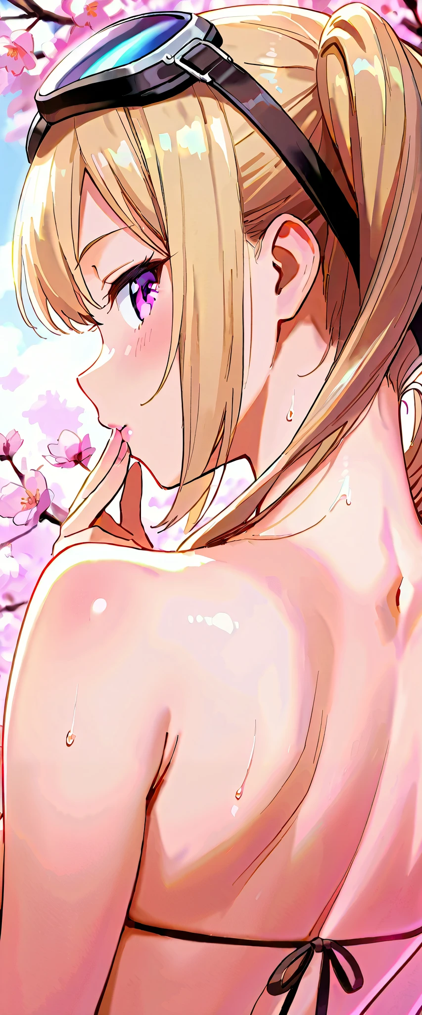 (masterpiece, best quality:1.4), (8K), Young blonde beauty, (((2 girls in love, 18 years old, neat girl))), detailed blue eyes, long eyelashes, blush, kind smile, horny, upper body, topless, small ass, slender thin legs, vagina, (looking at viewer), beautiful short blonde hair, white-skinned, straight bangs, pigtails, squeezing, on top of each other, orgasm, (small breasts), (mushroom forest, celestial forest, beautiful and magnificent pink sunshine, majestic sky), natural light, pastel colors)
