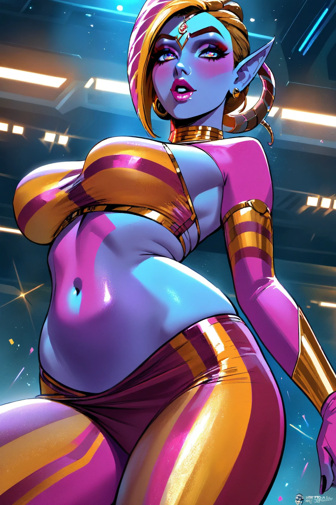 1970s nightclub, beautiful multiracial women wearing "Playboy Bunny" outfits while drinking and dancing, liquor, strobe lights, neon lights, disco ball, cinematic action, masterpiece, super detail, textured skin, atmospheric perspective,