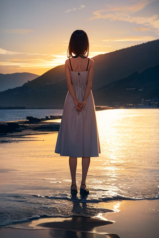 High quality,8k ultra high definition,美丽的Doubleexposure,Combining the silhouette of the goddess with the sunset coast, sunset coast should be used as the bottom background,Details are integrated into the silhouette of the goddess,Clear lines,The background is a monochromatic ,Focus sharp,Doubleexposure,Created by yukisakura,Gorgeous full color