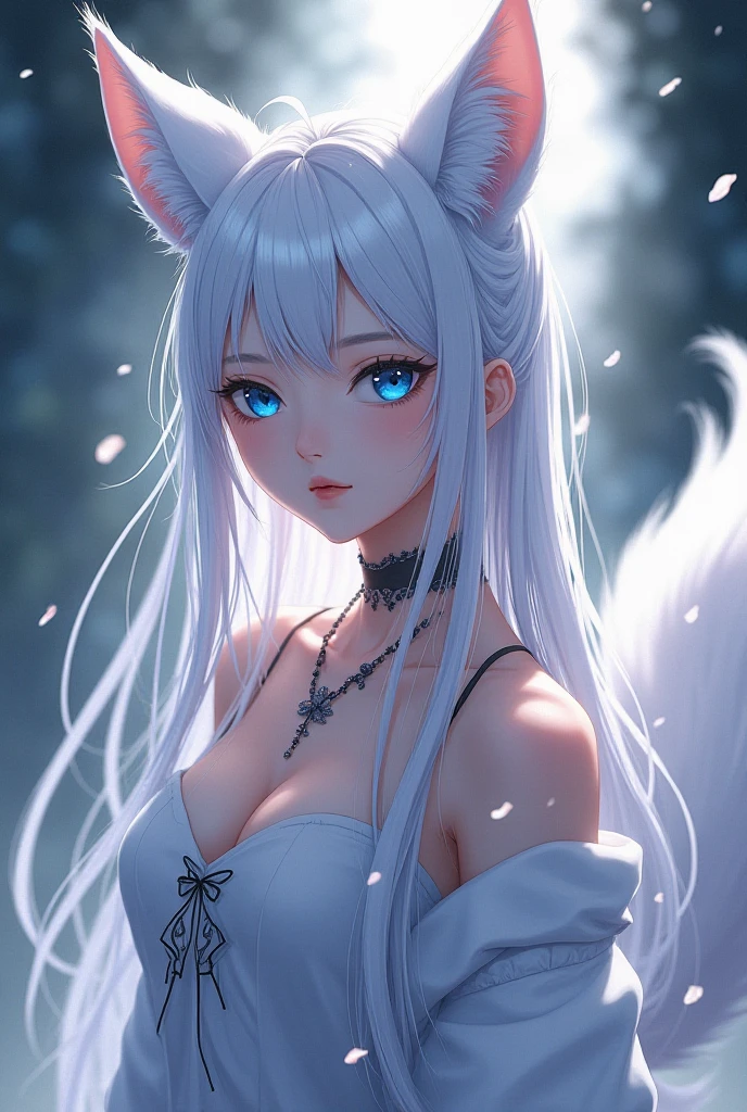 black hair, hair bobbles, wince, longeyelashes, solid circle eyes, fake animal ears, light smile, ear blush, fang, white hair, silver hair, cat ears, mole under eye, shy, blush, drunk, torogao, drooling, yandere, Surrealism, drop shadow, anaglyph, stereogram, tachi-e, pov, atmospheric perspective, 8k, super detail, ccurate, best quality, 4K --auto