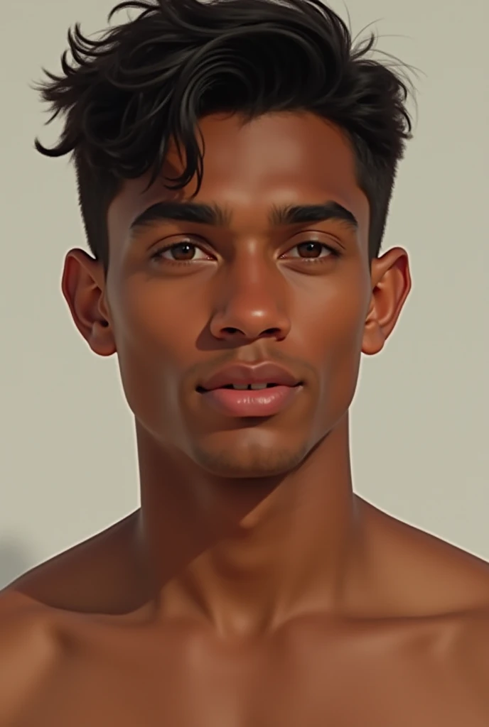 He was an Indian boy.
naked