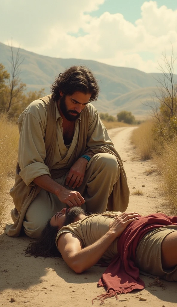 1st century、Ancient Israel、A man lying injured、