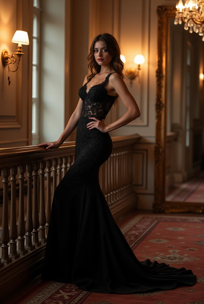 Prom dress with included designs
Slit
V-shaped chest
Very tight snatch waist
Gives you curves, even if you do not
Stomach snatch
Gives round butt